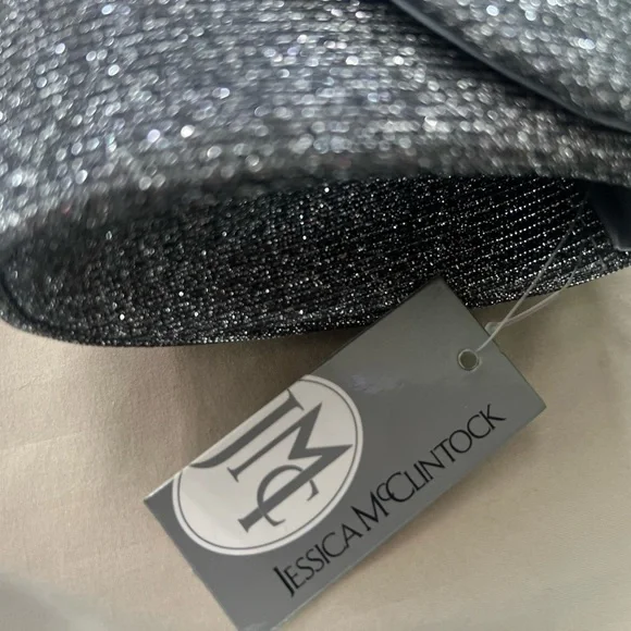 Elegant Silver Sparkle Clutch Bag - Picture 4 of 6